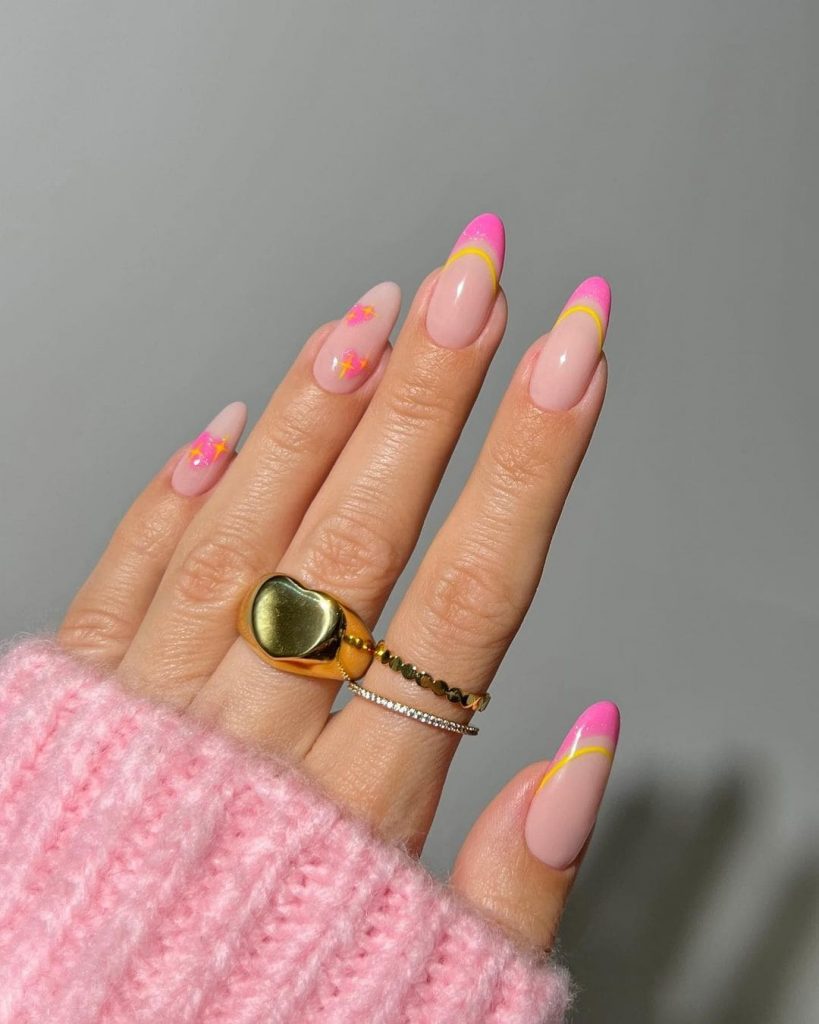 French Tip Almond Nails Design