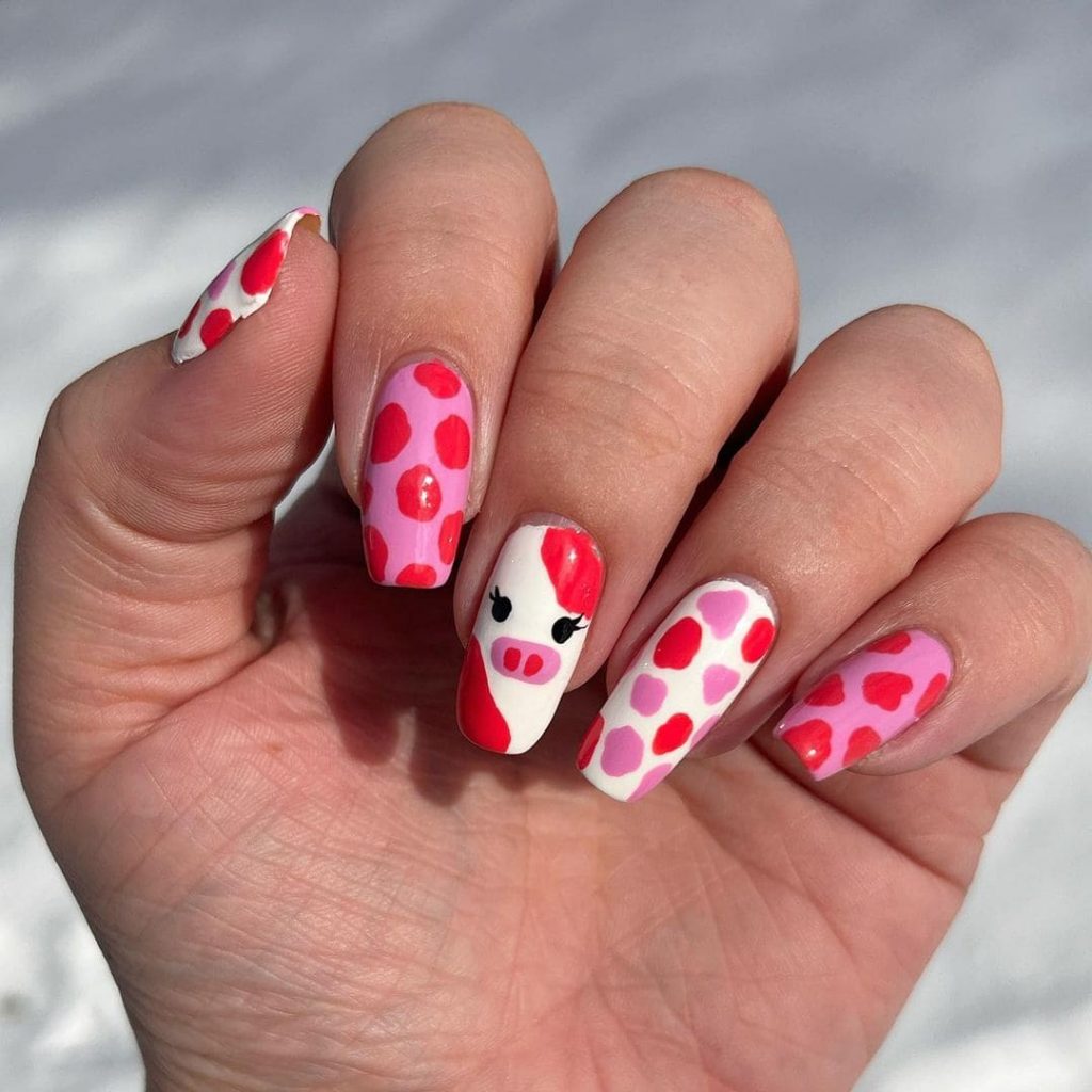 Colorful Cow Nails