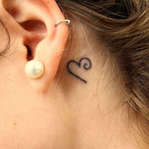 heart Tattoo Behind The Ear