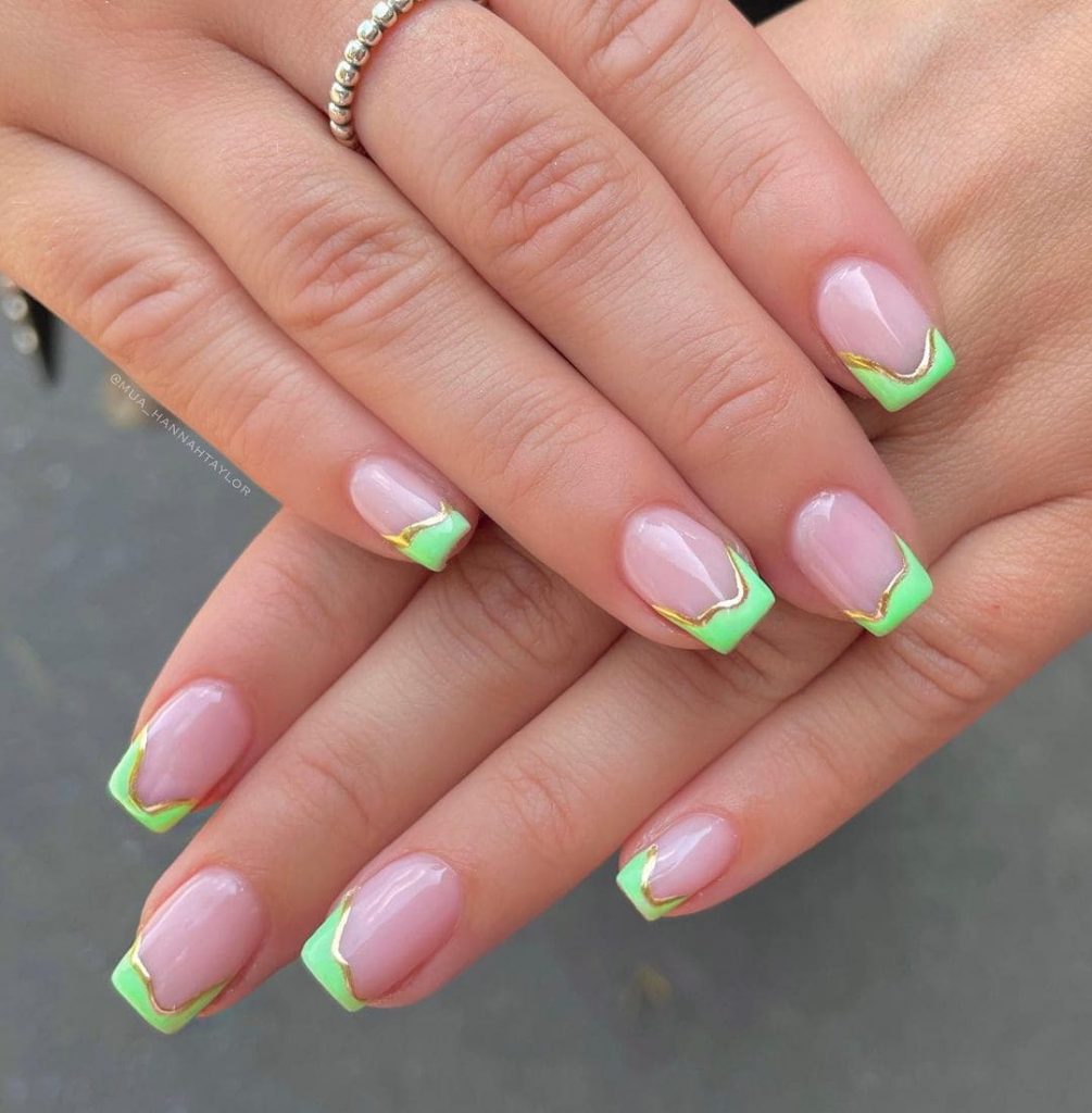 neon green bright summer nails