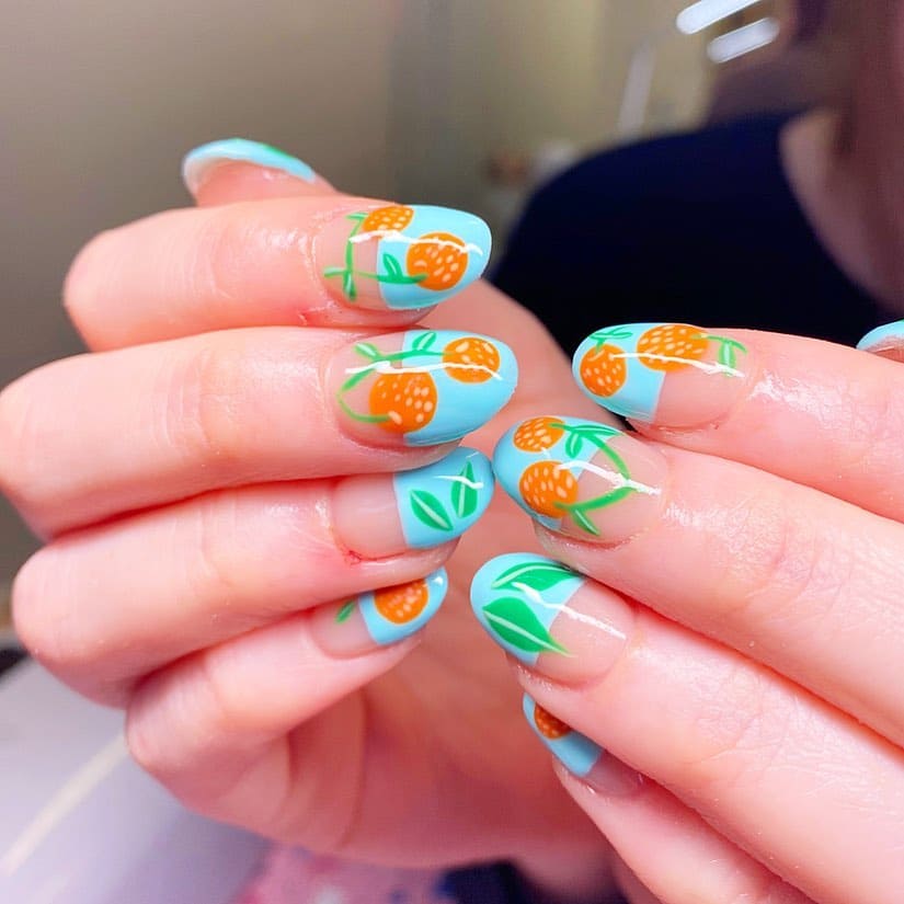 Orange Spring Nails Design