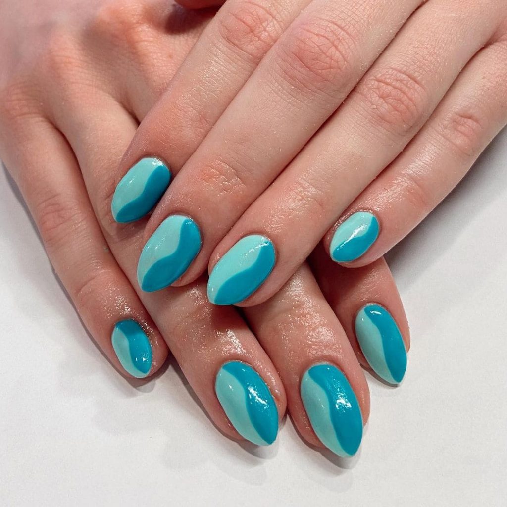 blue mix bright summer nails