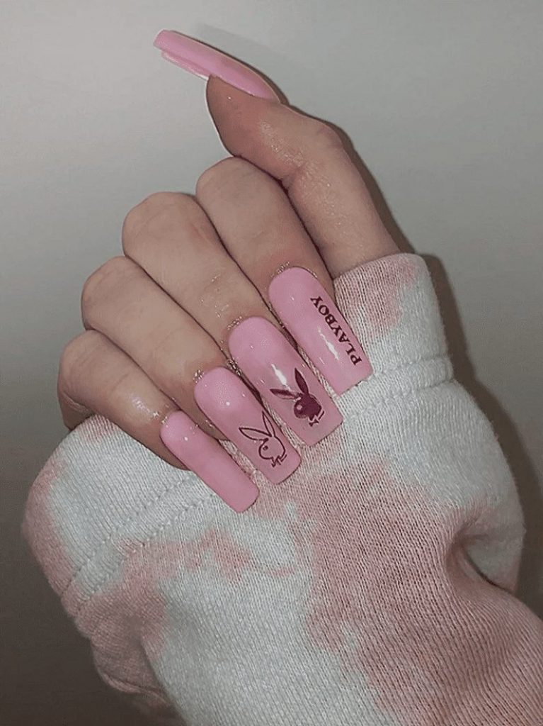 Pink Playboy Nails