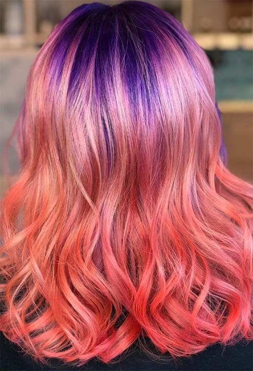 Pinky End sunset Hair