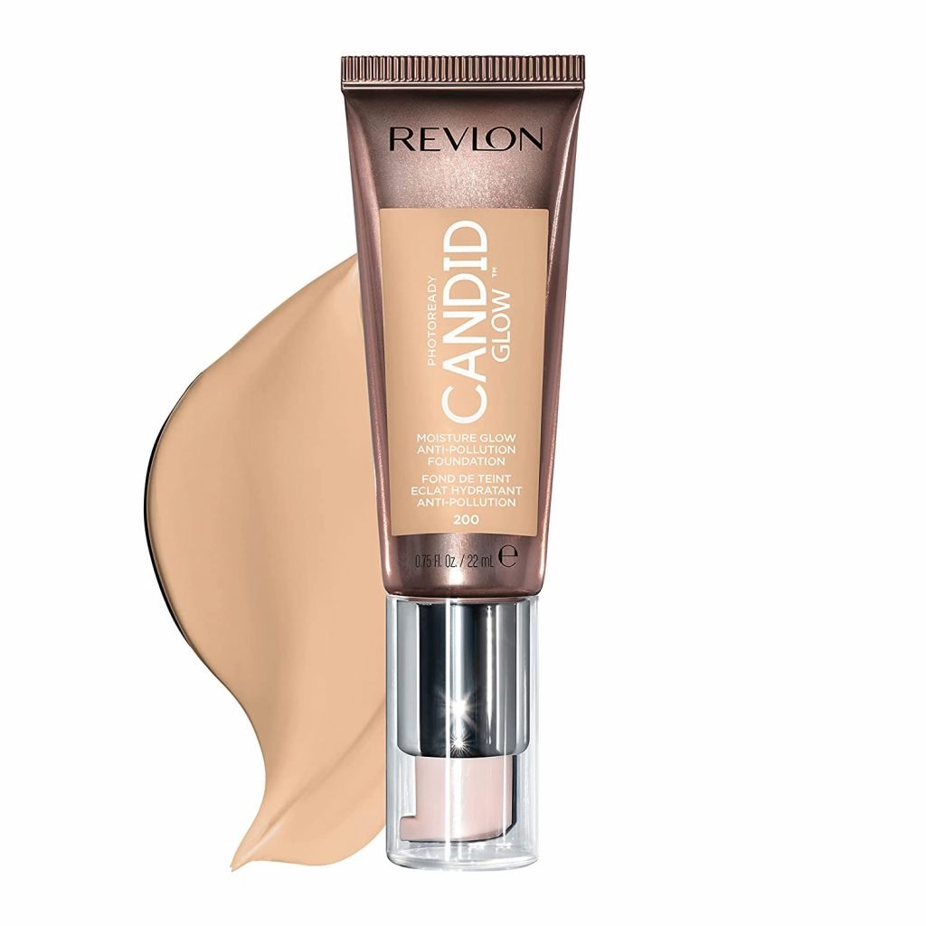 Revlon PhotoReady Candid Glow Moisture Glow Anti-Pollution Foundation with Vitamin E and Prickly Pear Oil, Anti-Blue Light Ingredients, without Parabens, Pthalates, and Fragrances, Nude
