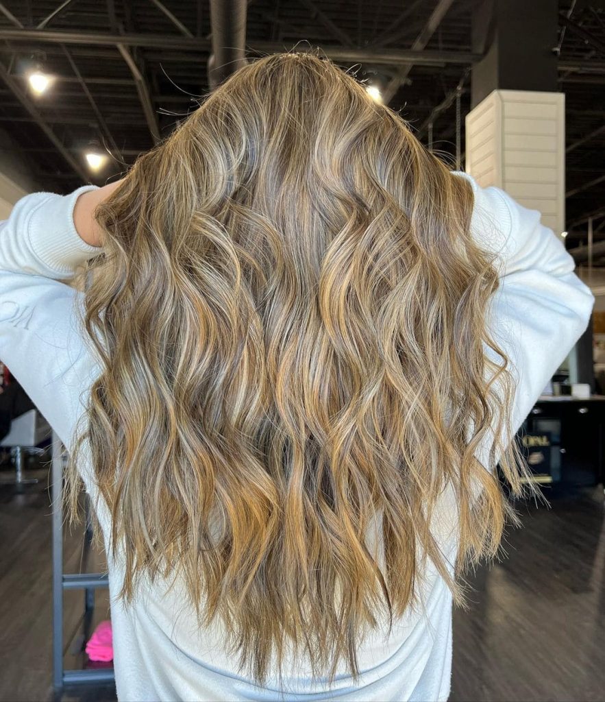 Go ahead and rock your blonde highlighted brown hair this way