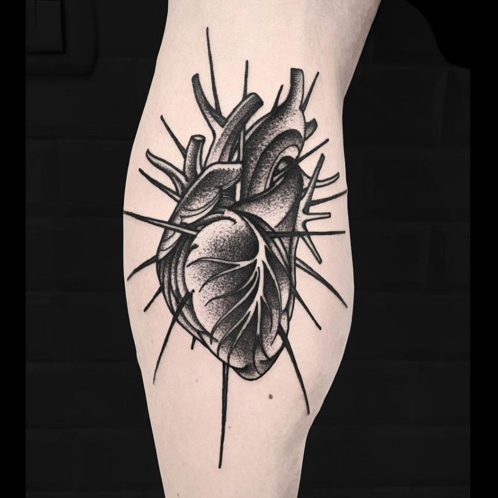 Heart Calf Tattoo 
