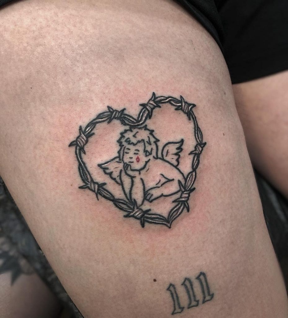 Heart and Angel Tattoo 