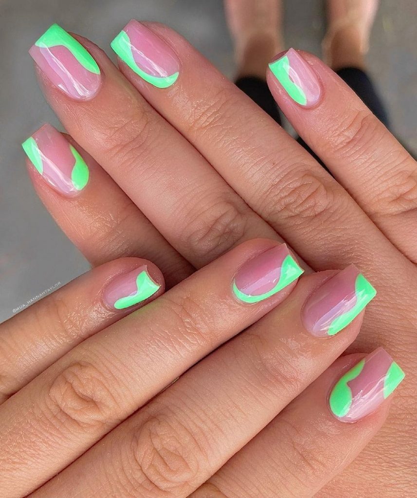 bright neon green bright summer nails