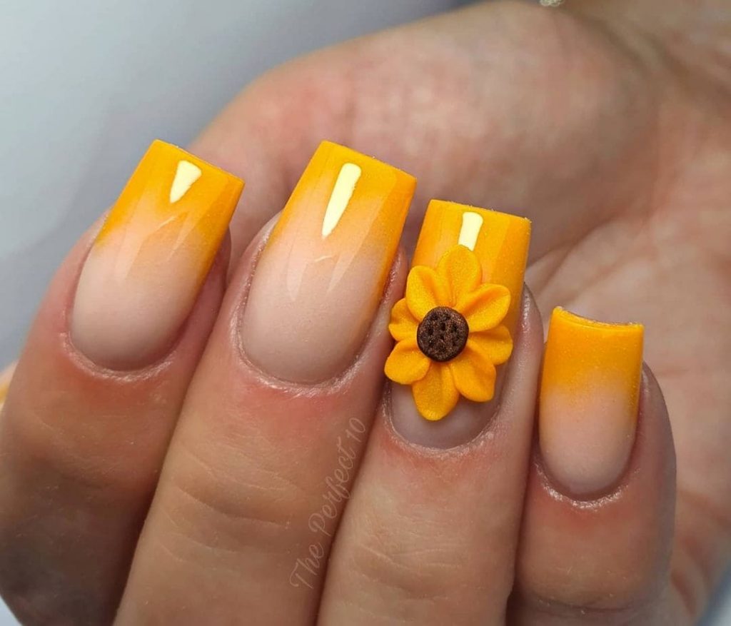 Bold Orange Sunflower Design
