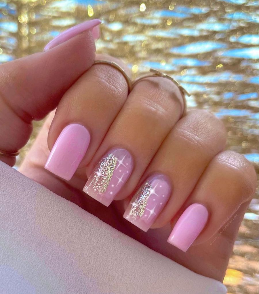 dreamy pink bright summer nails