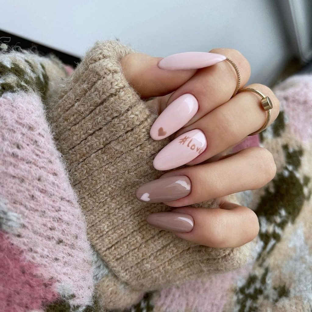 Pink Chocolate brown Nails