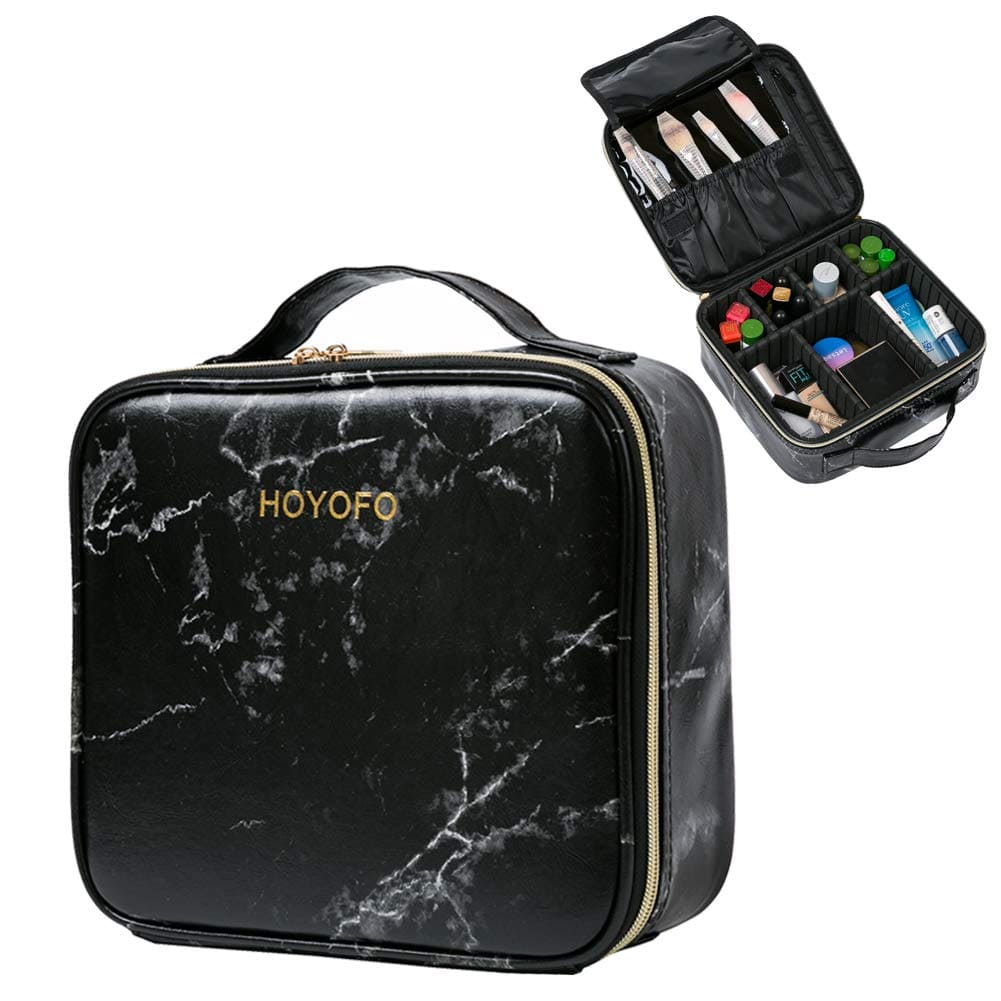 Travel Makeup Case with Adjustable Dividers