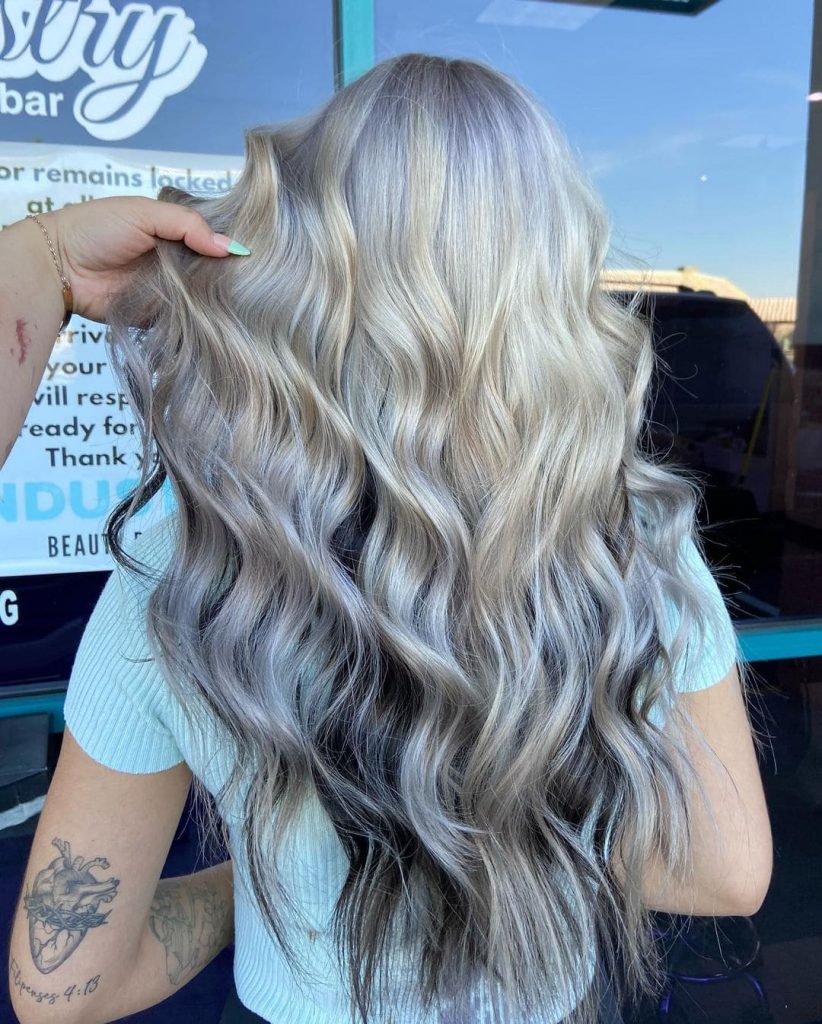 grey split dye hair