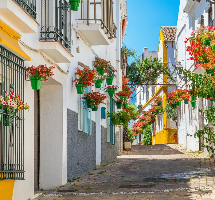 The beautiful Estepona, little and flowery town in the province of Malaga, Spain.