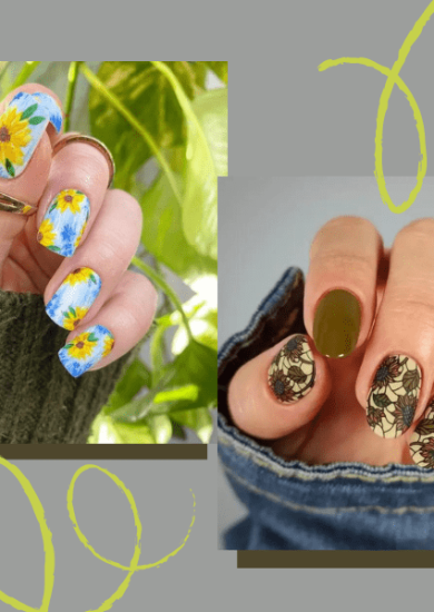 Summer Sunflower Nails