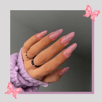 Pink Almond Shaped Nails