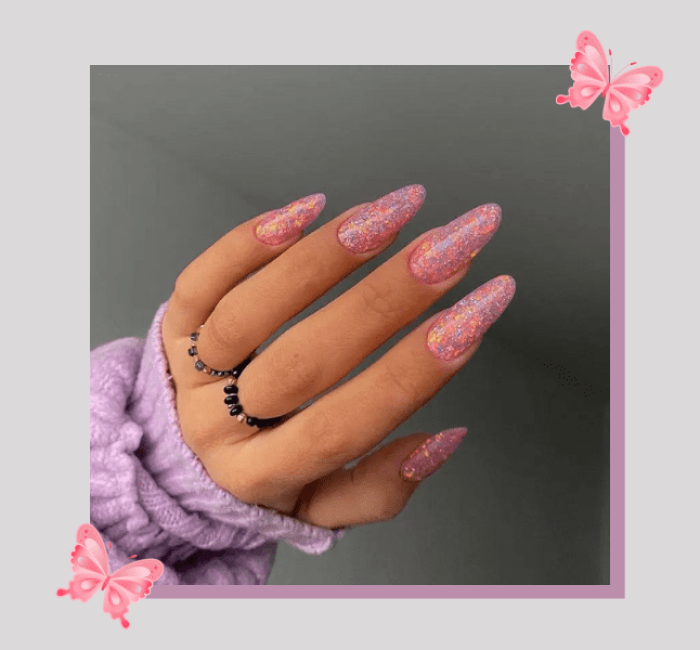 Pink Almond Shaped Nails