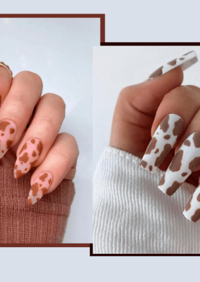 Cow Print Nails Design