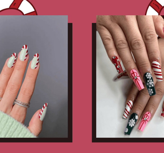 Christmas Candy Cane Nails